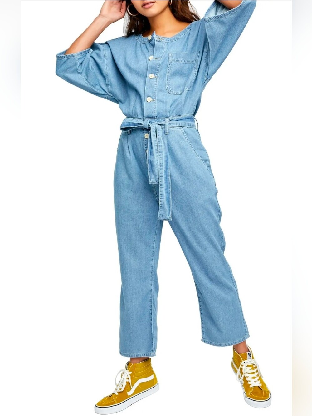 Free People Marley Denim Jumpsuit
